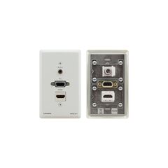 WXA-H1/US(W) Passive Pass–through Wall Plate, 15 pin HD (F), HDMI (F), 3.5mm (F), US, White, Colour: White