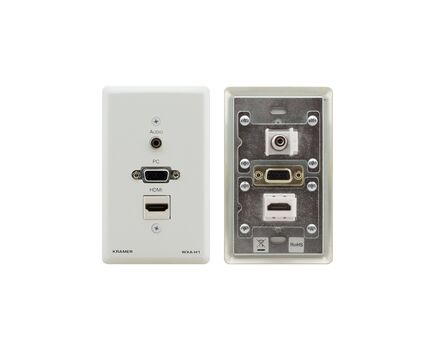 WXA-H1/US(W) Passive Pass–through Wall Plate, 15 pin HD (F), HDMI (F), 3.5mm (F), US, White, Colour: White