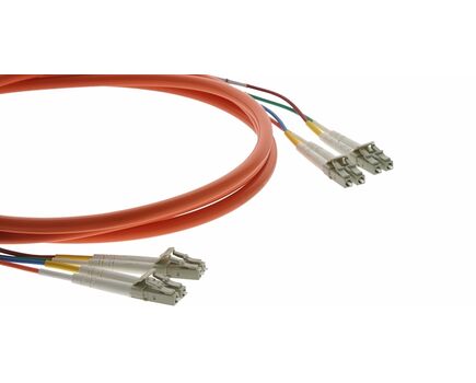 C-4LC/4LC-150 Fiber Optic Breakout Cable, Orange, 4xLC Male to 4xLC Male