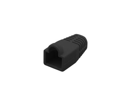 CB-BLACK Strain Relief Boot, Polycarbonate, Black, For RJ-45 Cable, Colour: Black, 2 image