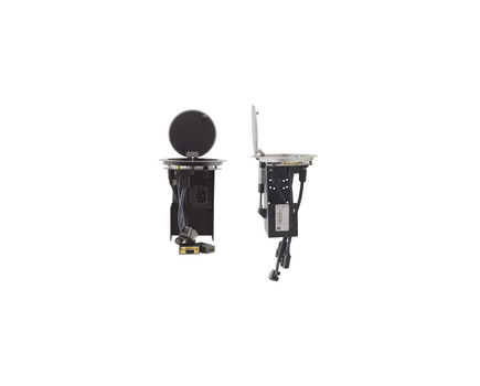 RTBUS-21XL(B) Round Table Connection Bus, Black, Anodized Aluminium Top, For Germany Power Socket, Height: 16, Number of Connection Sockets: 2, Colour: Black, 2 image