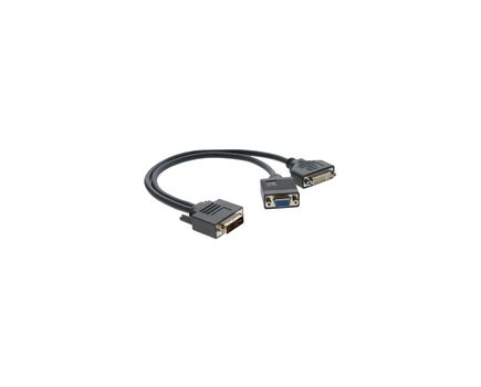 ADC-DM/DF+GF DVI-I (M) to DVI-D (F) & 15-pin HD (F) Adapter Cable, Male DVI-I Input, Female 15-Pin HD Output, Straight Connector