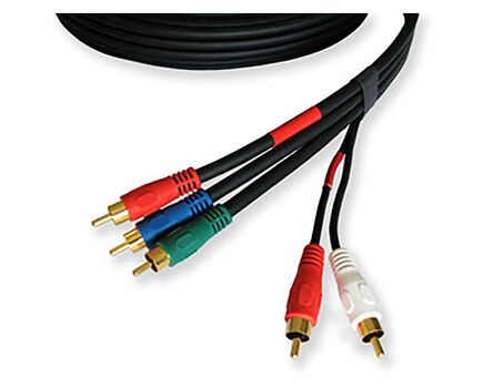 C-5RVAM/5RVAM-6 5RCA Component Audio/Video Cable, 1.8 m, Black, Length: 1.8