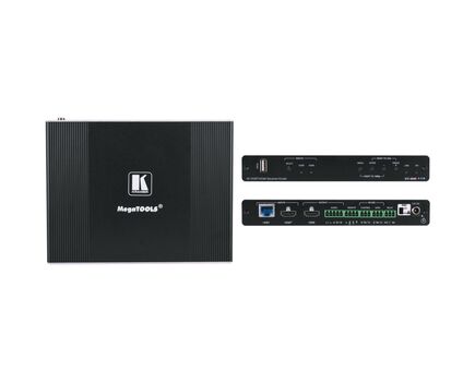 KIT-401/EU-80/86(W) 4K Auto–Switcher/Scaler Kit over Long–Reach HDBaseT — with white EU (80mm) and UK (86mm) size wall–plate frame, Version: EU Version