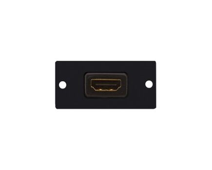 W-H(W-HDMI)(B) HDMI Wall Plate Insert, Black, Single Slot, Colour: Black