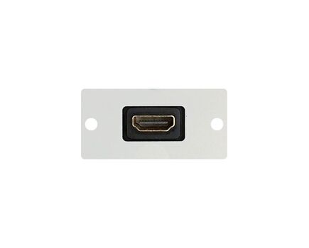 W-H(W-HDMI)(W) HDMI Wall Plate Insert, White, Single Slot, Colour: White