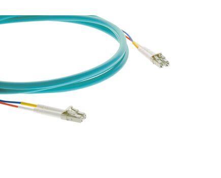 CLS-2LC/OM3-164 OM3 LSHF Fiber Optic Cable, 50 m, Aqua, 2xLC Male to 2xLC Male, Length: 50, 2 image