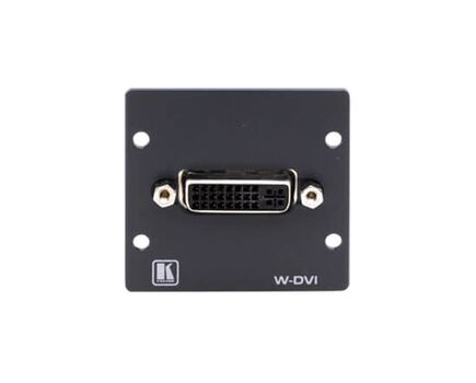 W-DVI DVI-I Wall Plate Insert, Black, Double Slot, 2 image