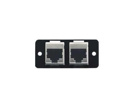 W4545(B) Dual Ethernet Wall Plate Insert, Black, Single Slot, Colour: Black