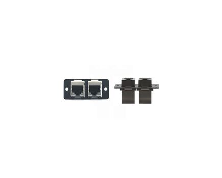 W4545(B) Dual Ethernet Wall Plate Insert, Black, Single Slot, Colour: Black, 2 image