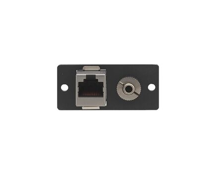 WA-45(B) 3.5mm & RJ-45 Pass-Through Wall Plate Insert, Black, Single Slot, Colour: Black