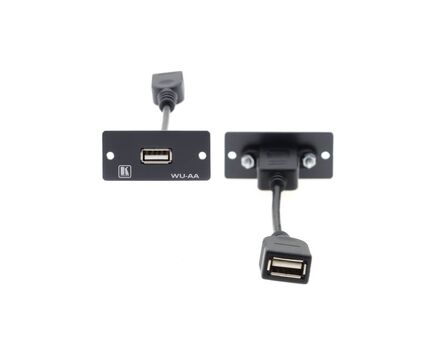 WU-AA(B) USB Wall Plate Insert, Black, Single Slot, Supports USB 1.0/USB 2.0, Colour: Black, 2 image