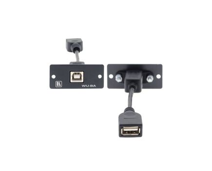 WU-BA(B) USB Wall Plate Insert, Black, Single Slot, USB-Type B Female to USB-TypeA Female, Colour: Black, 2 image