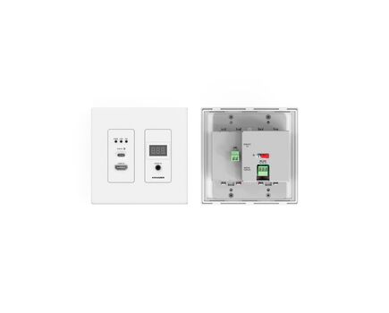 WP-SW2-EN7/EU(W)-80/86 High–Performance, AVoIP Auto–Switch 2-Gang Wall-Plate Encoder, EU Plug, Power Compatibility: EU, 4 image