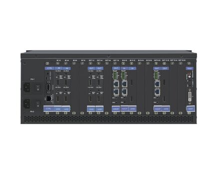 VS-1616DN-EM Multi-Format Managed Digital Matrix Switcher, 2x2 to 16x16 Ports, Black, Modular 4K60 (4:2:0), Number of Ports: 2x2 to 16x16