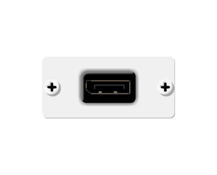 W-DP(W) DisplayPort Wall Plate Insert, White, Single Slot, Colour: White