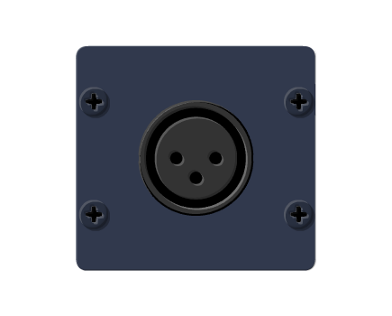 WA-1XLF(G) XLR Wall Plate Insert, Grey, Double Slot, Colour: Grey