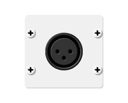 WA-1XLF(W) XLR Wall Plate Insert, White, Double Slot, Colour: White