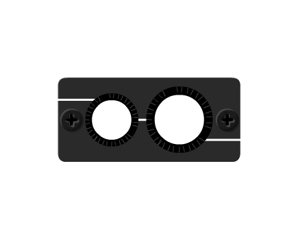 WCP-21(B) Two-Sized Cable Pass-Through Wall Plate Insert, Black, Single Slot, Colour: Black