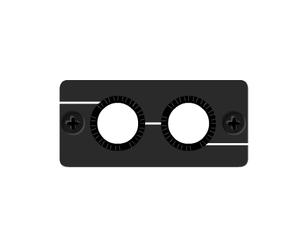 WCP-2(B) Dual Cable Pass-Through Wall Plate Insert, Black, Single Slot, Colour: Black