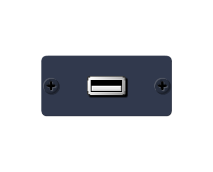 WU-AB(G) USB Wall Plate Insert, Grey, Single Slot, USB-TypeA Female to USB-Type B Female, Colour: Grey