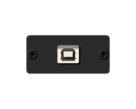 WU-BA(B) USB Wall Plate Insert, Black, Single Slot, USB-Type B Female to USB-TypeA Female, Colour: Black