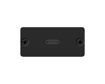 WU-CA(B) USB Wall Plate Insert, Black, Single Slot, 12cm Long, Colour: Black