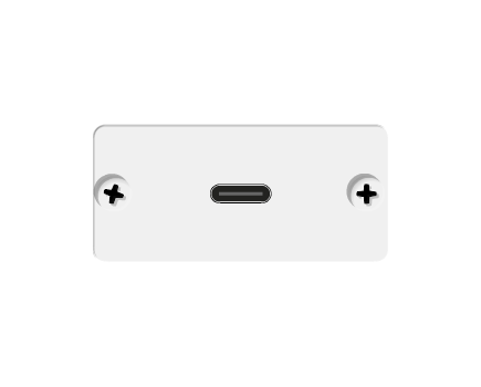 WU-CA(W) USB Wall Plate Insert, White, Single Slot, Supports USB 3.0, Colour: White