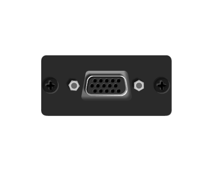 WX-2F(B) VGA/UXGA VGA/UXGA Wall Plate Insert, Black, Single Slot, Colour: Black