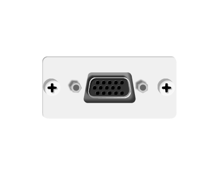 WX-2F(W) VGA/UXGA VGA/UXGA Wall Plate Insert, White, Single Slot, Colour: White