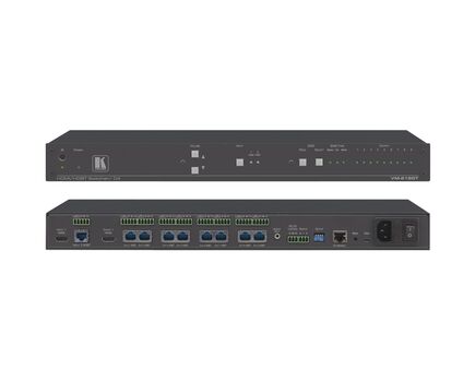 VM-218DT 2x1:8 4K60 4:2:0 HDMI & Long–Reach HDBaseT, RS–232, IR & Stereo Audio Switchable DA