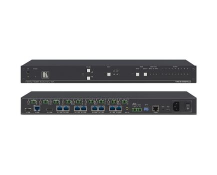 VM-218DTXR 2x1:8 4K60 4:2:0 HDMI & Extended-Reach HDBaseT with Ethernet, RS-232, IR & Stereo Audio Switchable DA