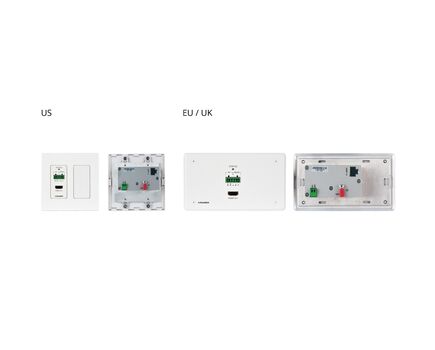 WP-789R/EU-80/86(W) 4K60 4:2:0 HDMI 2-Gang PoE Wall-Plate Receiver with RS-232 & IR over Long-Reach HDBaseT, Version: EU 80/86