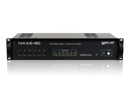 NXA 6-80 Digital Audio Manager, 6x3-pin Euroblock Input, Ethernet & RS-232, 6x2-Pin Euroblock Output, Black