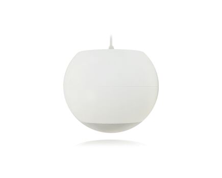 eUC106WH Spherical Pendant Mount Loudspeaker, Two Way, 6.5" Woofer, 0.5" Tweeter, 40W, White, 151°x151°, Coverage Angle: 151° (Horizontal)x151° (Vertical), Mounting Type: Ceiling Mount, Colour: White, Frequency Rating: 74Hz to 20kHz, Power Rating: 40W (RMS), 160W (Peak)