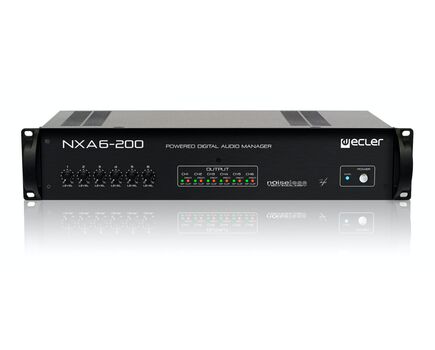 NXA 6-200 Digital Audio Manager, 6x3-pin Euroblock Input, Ethernet & RS-232, 6x2-Pin Euroblock Output, Black