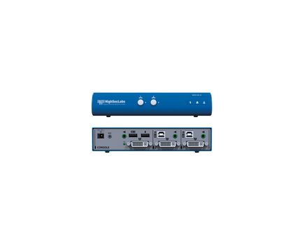 SK21D-3 DVI-I KVM Switch, 2 Port, 2xDVI-I (Single-Link/Dual-Link) Connectors, 2xUSB-B Connectors for Keyboard and Mouse, 2x3.5mm Mini Jacks for Unbalanced Stereo Audio