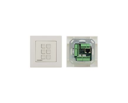 RC-306/EU-80/86(W) 6-button PoE and I/O Control Keypad, EU & UK–size with EU & UK White Frames, Colour: White, Version: EU 80/86 Version, 2 image