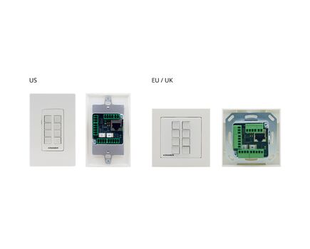 RC-308/EU-80/86(W) 8-button PoE and I/O Control Keypad, EU & UK–size with EU & UK White Frames, Colour: White, Version: EU 80/86 Version