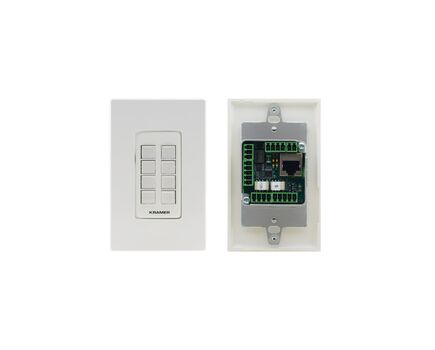 RC-308/EU-80/86(W) 8-button PoE and I/O Control Keypad, EU & UK–size with EU & UK White Frames, Colour: White, Version: EU 80/86 Version, 2 image