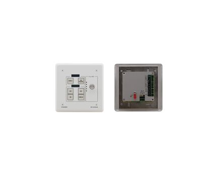 RC-63DLN(W) 6-Button Room Controller with Digital Volume Control & LCD Group Labels, White, Colour: White