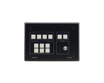 RC-74DL(B) 12-Button Master Room Controller with Digital Volume Knob, Black, Colour: Black