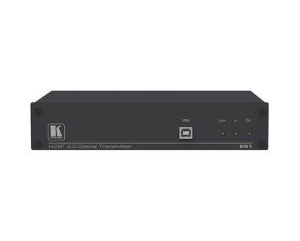 691 4K60 4:2:0 HDMI MM/SM Fiber Optic Transmitter with USB, Ethernet, RS–232, IR & Stereo Audio Embedding over Ultra–Reach HDBaseT 2.0, 2 image