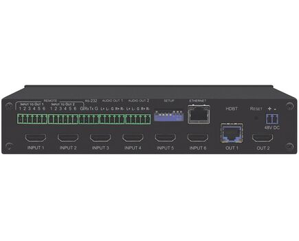 VS-62DT 6x2 4K60 4:2:0 HDMI/HDBaseT Long-Reach PoE Matrix Switcher, 3 image