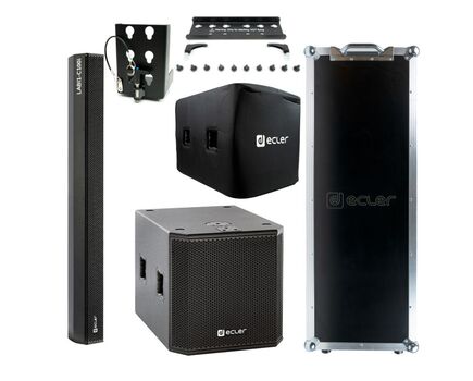 LABI1PACK1 2 x LABI1-SB18p 4 x LABI1-C100i  2 x LABI1-SAC 2 x LABI1-CAC 2 x LABI1-SPC 2 x LABI1-CFC 2 x LABI1-SWK Versatile and Discreet Column Loudspeaker & Powered Subwoofer, 4xSpeaker, 3" Speaker & 18" Subwoofer