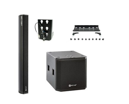 LABIPACK3 2 x LABI1-SB18p 4 x LABI1-C100i  2 x LABI1-SAC 2 x LABI1-CAC Versatile and Discreet Column Loudspeaker & Powered Subwoofer, 4xSpeaker, 3" Speaker & 18" Subwoofer