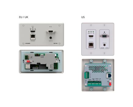 WP-20/EU(B)-80 Active Wall Plate - HDMI & Computer Graphics with Ethernet, Bidirectional RS-232 & Stereo Audio HDBaseT Transmitter, Colour: Black, Version: EU 80