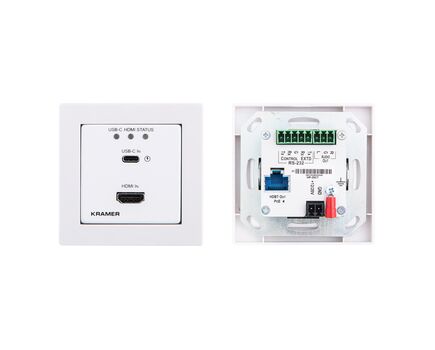 WP-20CT/EU-80/86(W) Active Wall Plate - 4K60 4:2:0 HDMI & USB-C Wall-Plate Auto Switcher/Transmitter over Long-Reach HDBaseT, Colour: White, Version: EU 80/86(W), 2 image