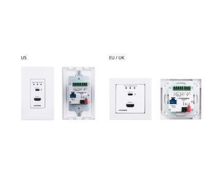 WP-20CT/EU-80/86(W) Active Wall Plate - 4K60 4:2:0 HDMI & USB-C Wall-Plate Auto Switcher/Transmitter over Long-Reach HDBaseT, Colour: White, Version: EU 80/86(W)