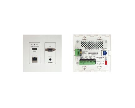 KIT-401/US-D(W) 4K Auto–Switcher/Scaler Kit over Long–Reach HDBaseT — with white US–D size wall–plate frame, Version: US Version